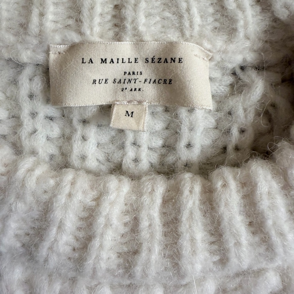 Sezane Finn Cream Textured Knit Sweater - Picture 6 of 9